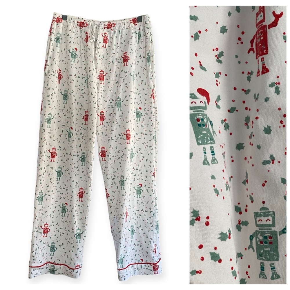 Biscuit Christmas Robot Pajama Pants Medium